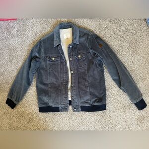 Roxy corduroy bomber sherpa lined jacket size medium